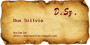 Dux Szilvia névjegykártya